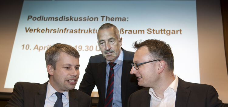 Steffen Bilger, Hans-Jürgen Reichardt und Andreas Schwarz saßen auf dem Podium zum Thema Verkehr.Foto: Jean-Luc Jacques